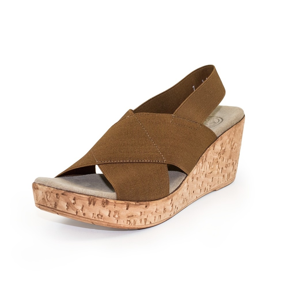 Charleston Shoe Co MED Tobacco Cork Wedge NWT